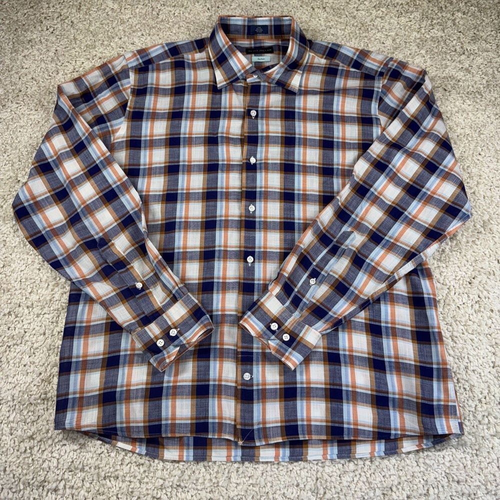 Peter Millar Shirt Collection Mens Large Flex Finish‎ Multicolor Long Sleeve